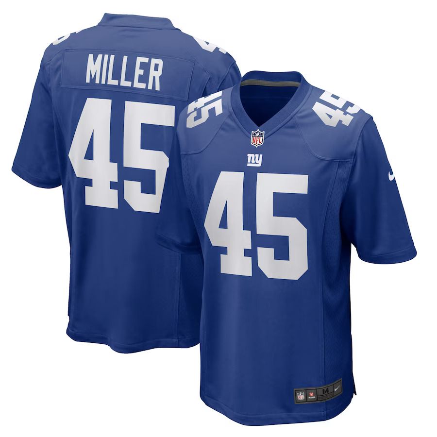 Men New York Giants #45 Dre Miller Nike Royal Home Game Player NFL Jersey